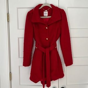 Bebe red wrap winter jacket